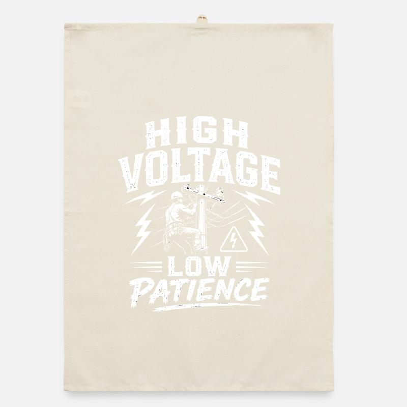 Lineman Dad Power Line Work Motif Organic dish towel