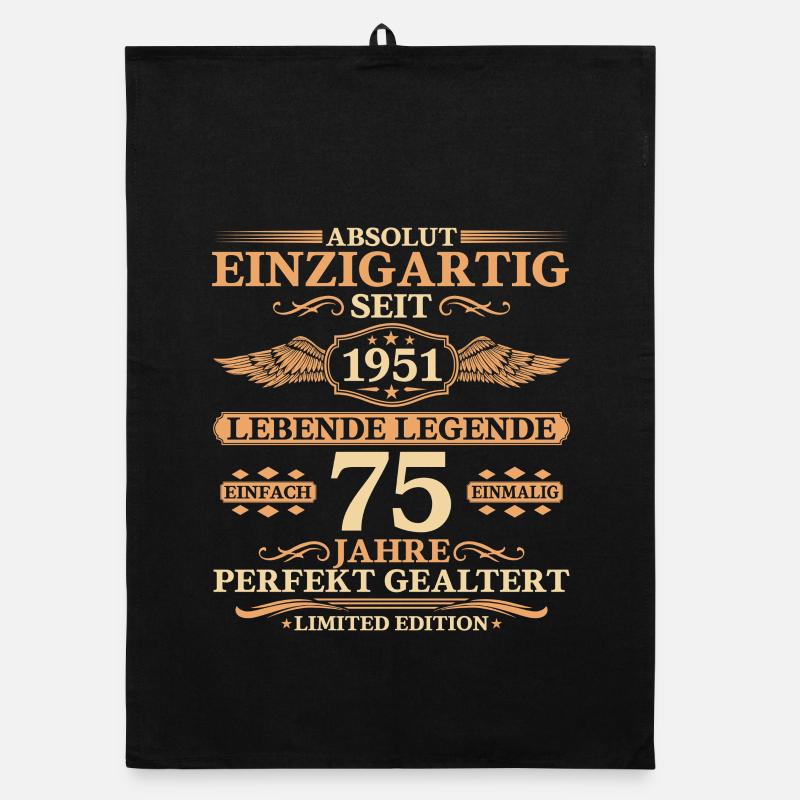 Einzigartig seit 1951 – 75. Geburtstag Geschenk Organic Geschirrtuch