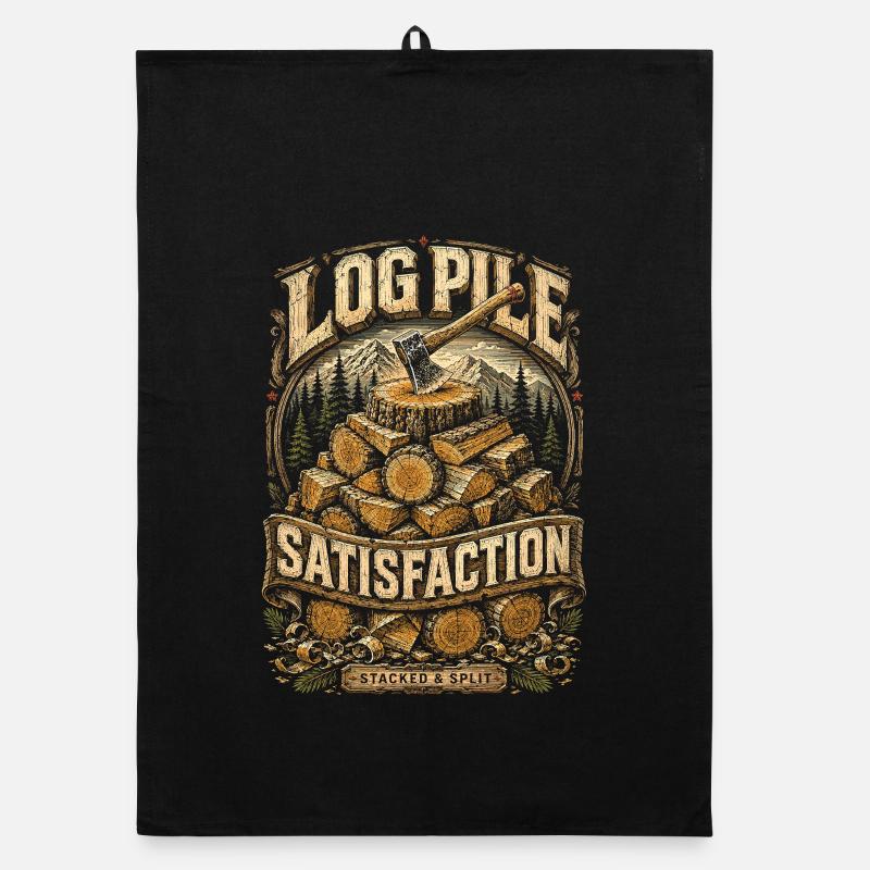 Satisfaction des tas de bûches bûcheron Torchon bio
