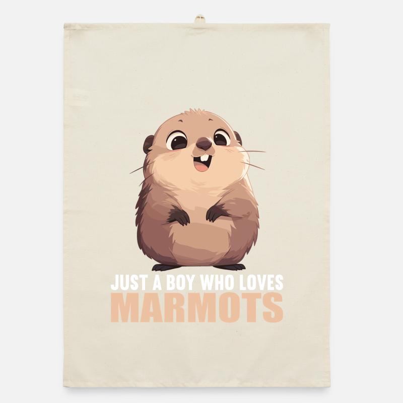 Marmots Groundhog Organic dish towel