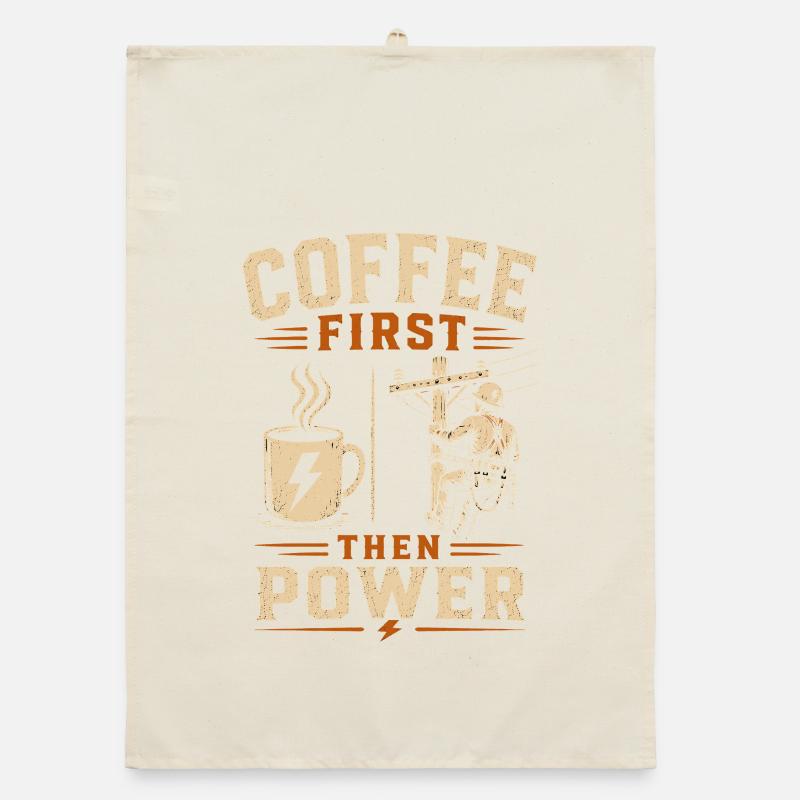 Stromleitung Kaffee Elektriker Technik Organic Geschirrtuch