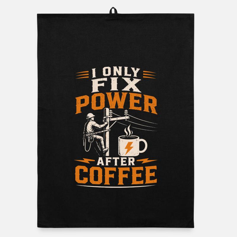 Electrician Coffee Voltage Cable Technology Organic dish towel