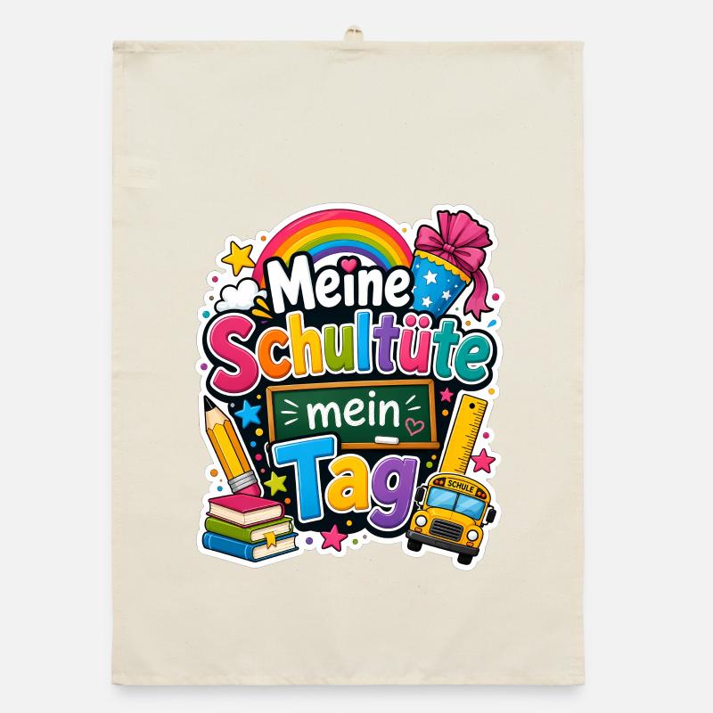 Schulkind 2026 Einschulung 2026 Schulanfang Organic Geschirrtuch