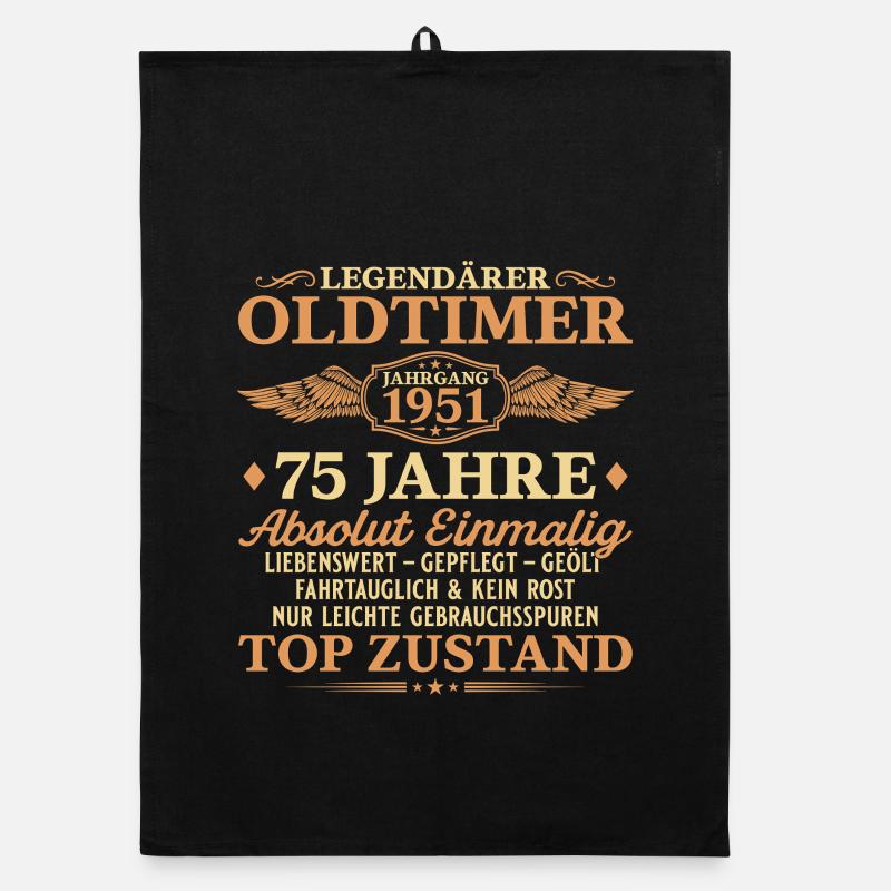 Legendärer Oldtimer 1951 – 75. Geburtstag Organic Geschirrtuch