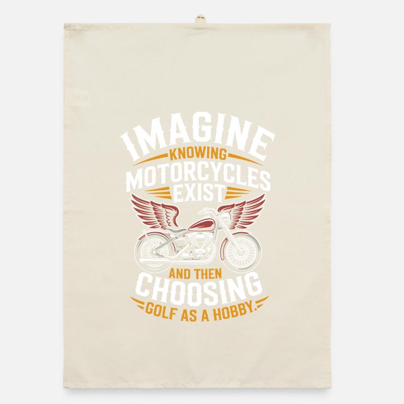 Motorcycles Exist Chopper Motorcycle Rider Biker Organic dish towel