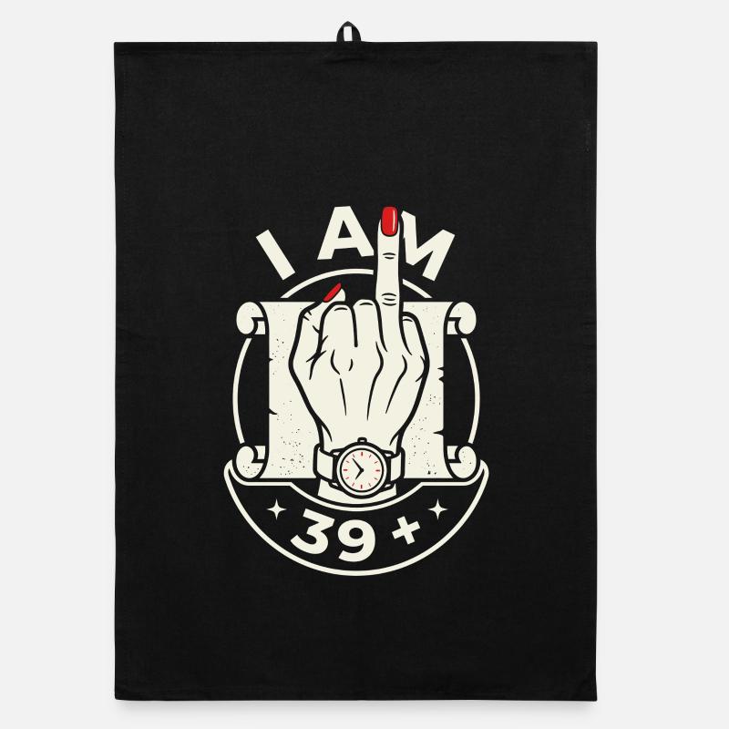 Anniversaire 40 Ans 39 Plus Doigt D'honneur Torchon bio