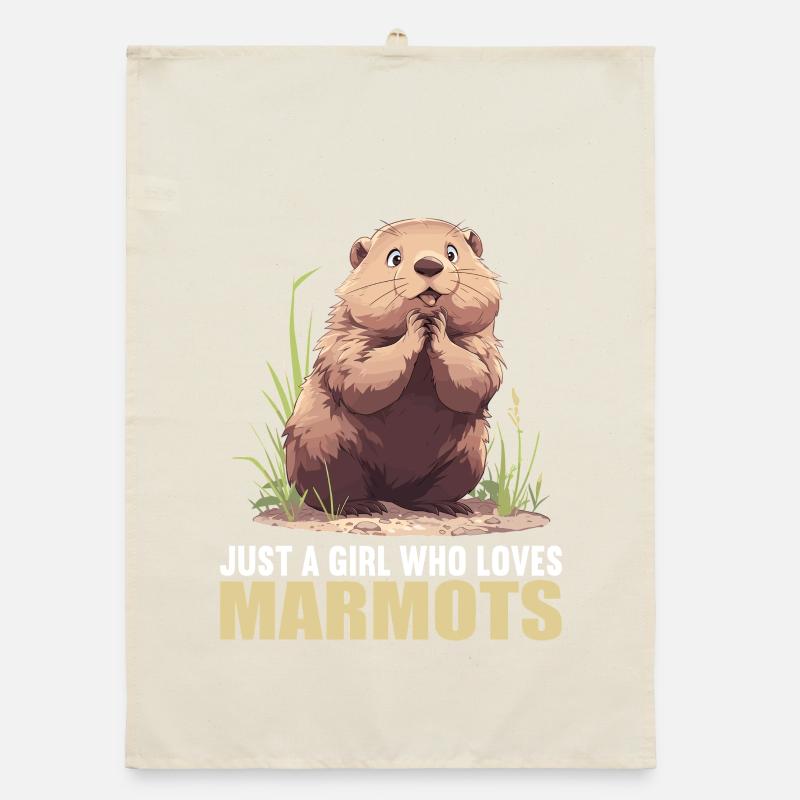 Marmots Groundhog Organic dish towel