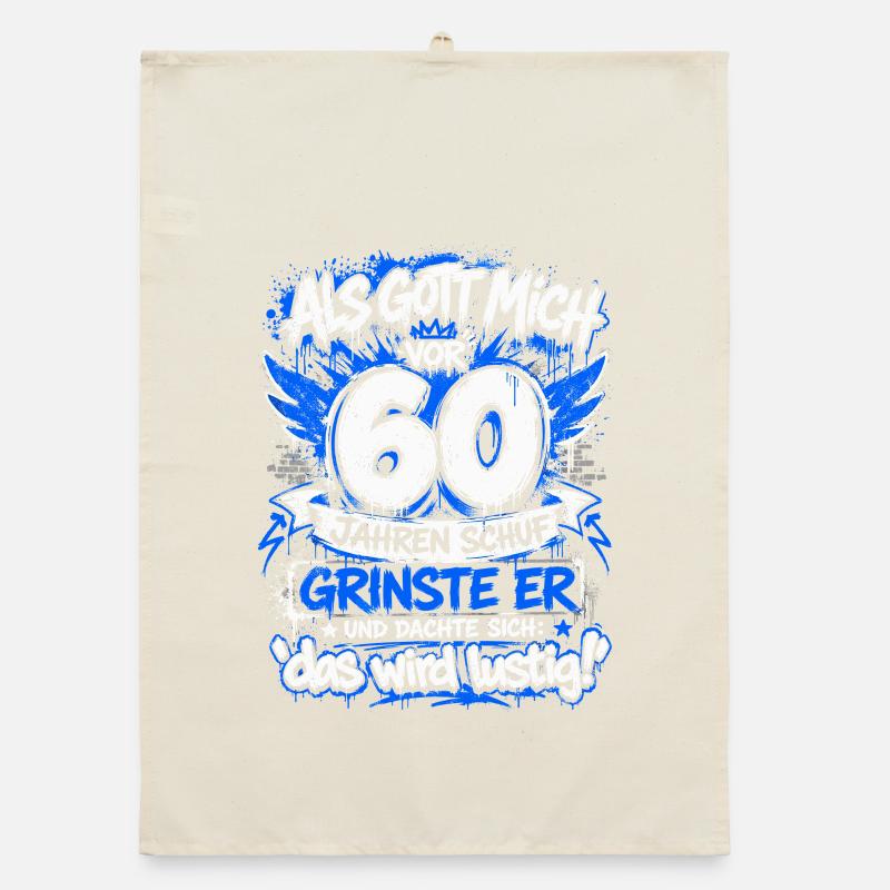 60er Geburtstags Graffiti Spruch Organic Geschirrtuch