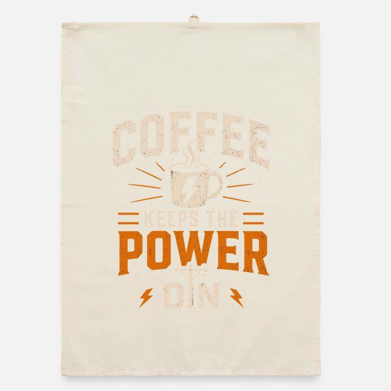 Coffee keeps the power supply going Organic dish towel