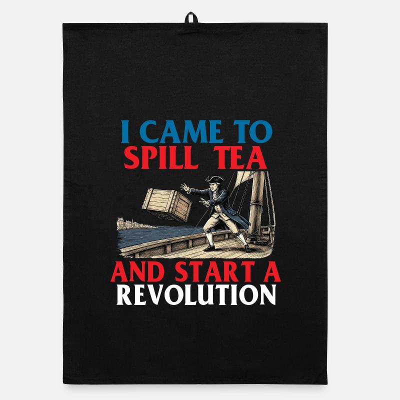 Jeu de mots sur l’histoire de Spill Tea Start Revolution Torchon bio