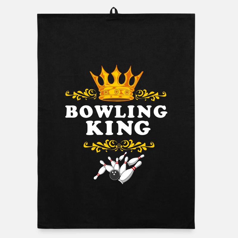 Bowling King Funny Retro Pin Strike Master Gift Organic dish towel