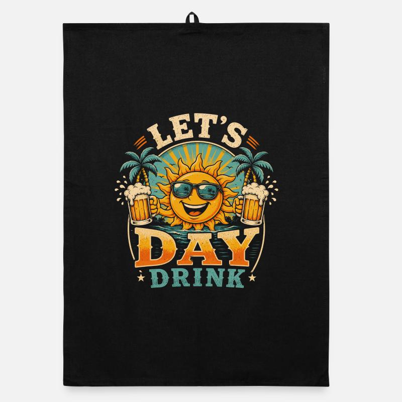 Sun Drinks Day – Beach Vibes Organic dish towel