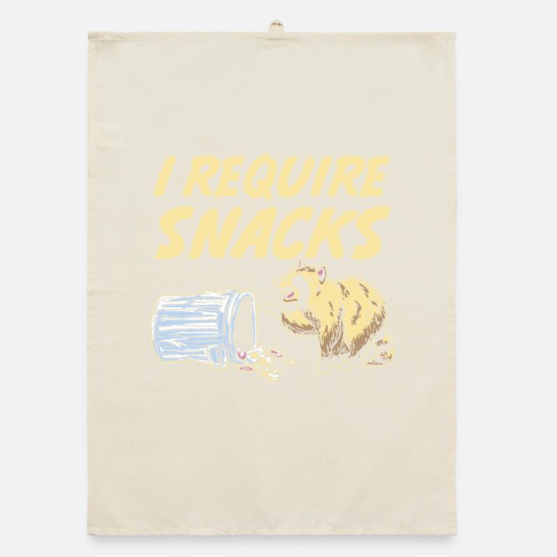 I Require Snacks Trash Panda Raccoon Organic dish towel