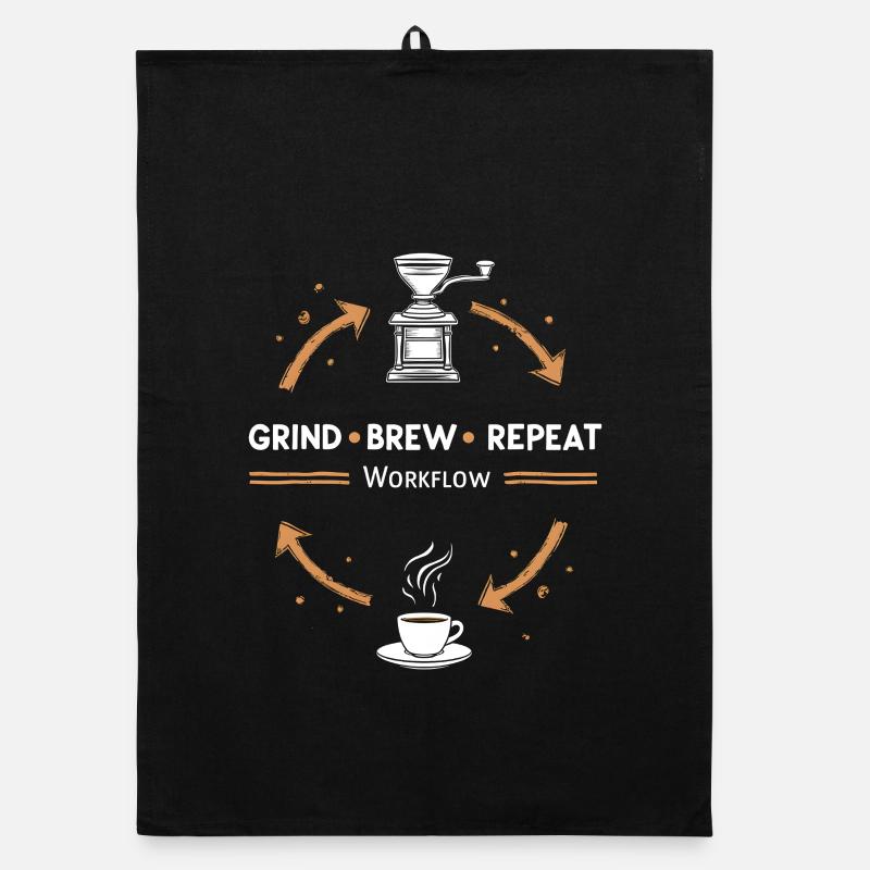 Grind Brew Repeat Espresso Ritual Organic dish towel