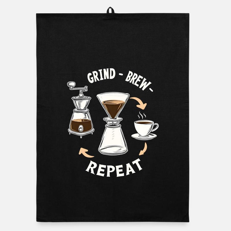 Grind Brew Repeat Espresso Ritual Organic dish towel