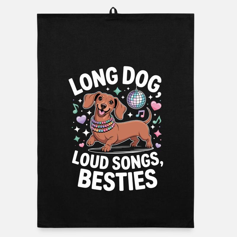 Dachshund Disco Torchon bio