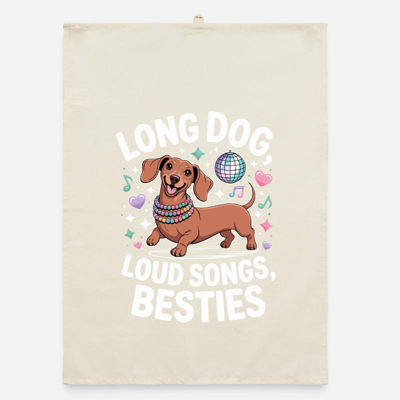 Dachshund Disco Torchon bio