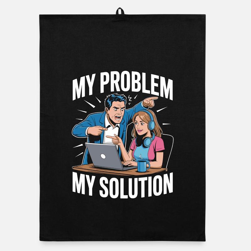 Remote Developer My Problem My Pictogram Mom Dad Organic Geschirrtuch
