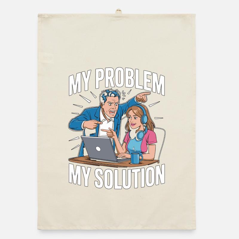 Remote Developer My Problem My Pictogram Mom Dad Organic Geschirrtuch
