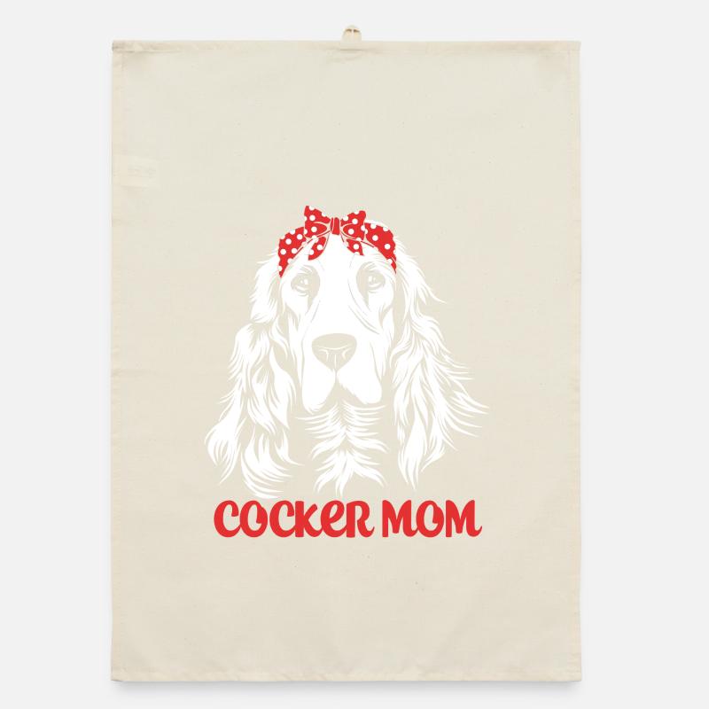 Maman Cocker Spaniel Maman de chien Torchon bio