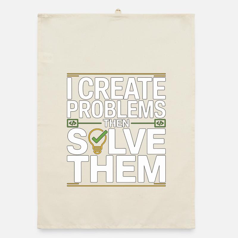 Game Developer I Create Problems Then Game Coder Organic Geschirrtuch