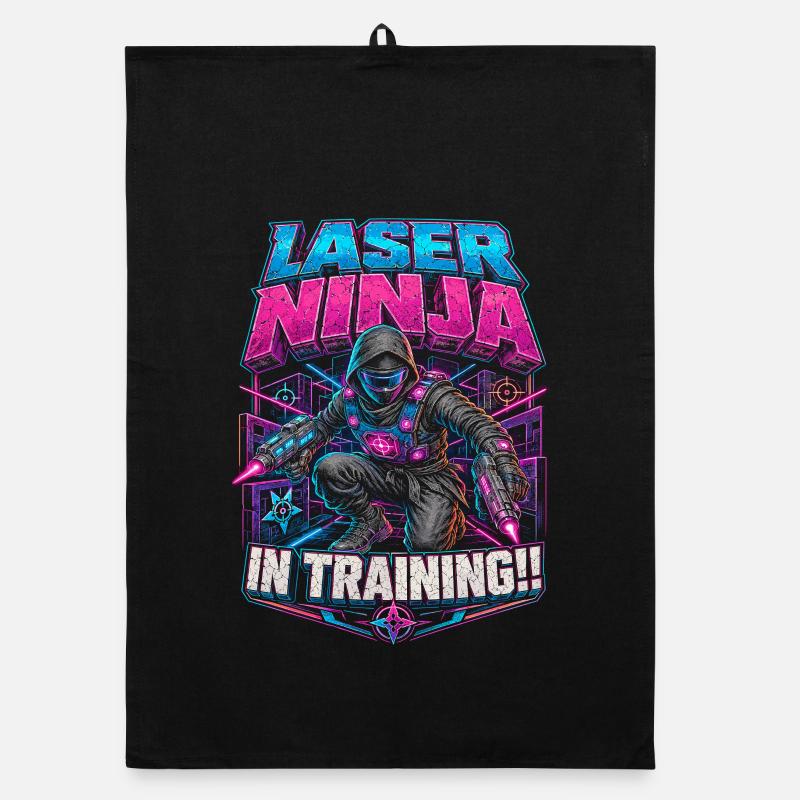 Ninja du laser tag en formation Torchon bio