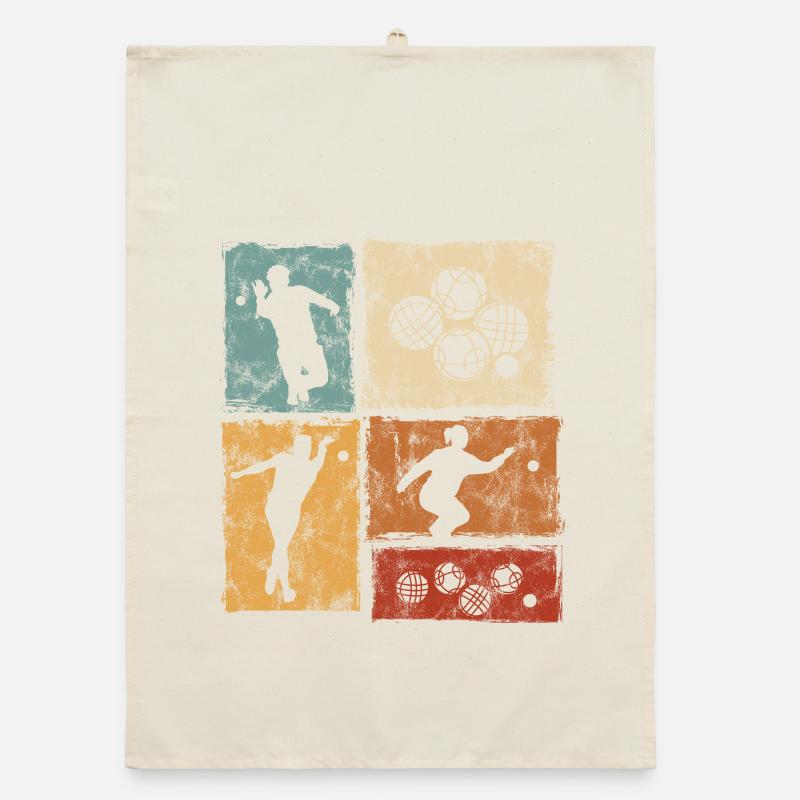 Graphique des joueurs de bocce et de pétanque Torchon bio