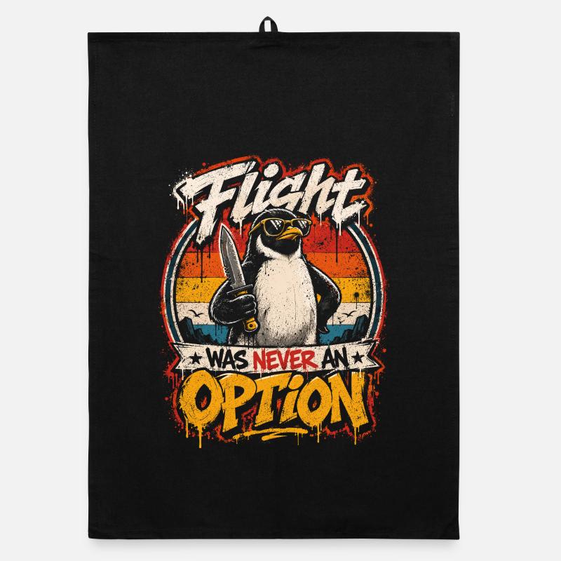 Combative penguin: Never an option Organic dish towel
