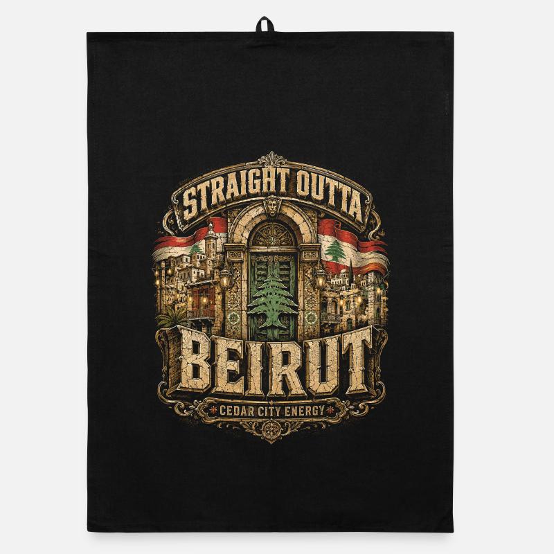 Libanon Libanese Straight Outta Beirut Organic Geschirrtuch