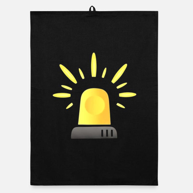 Yellow Siren Warning Light Organic dish towel