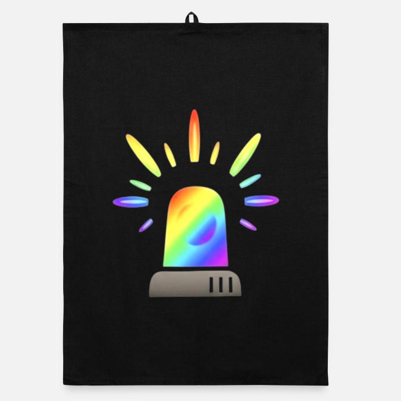 Regenbogen Sirene Warnleuchte Organic Geschirrtuch