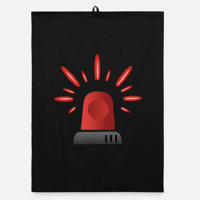 Red Siren Warning Light Organic dish towel
