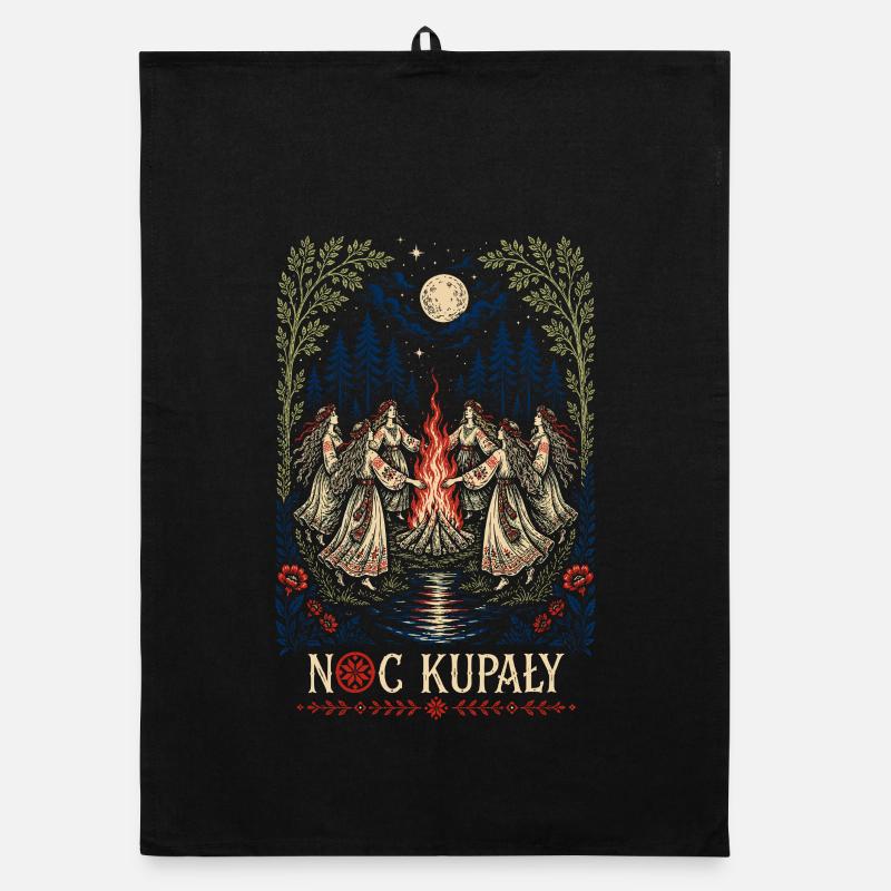 Noc Kupaly Fire Dance Organic dish towel
