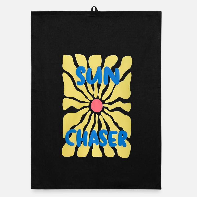 Sun Chaser – Design Rétro Fleur de Soleil Organic Geschirrtuch