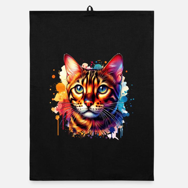Motif du chat du Bengale Torchon bio