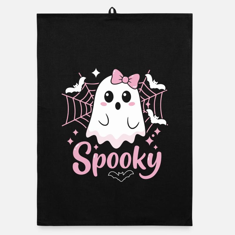 Spooky Ghost Halloween Organic dish towel