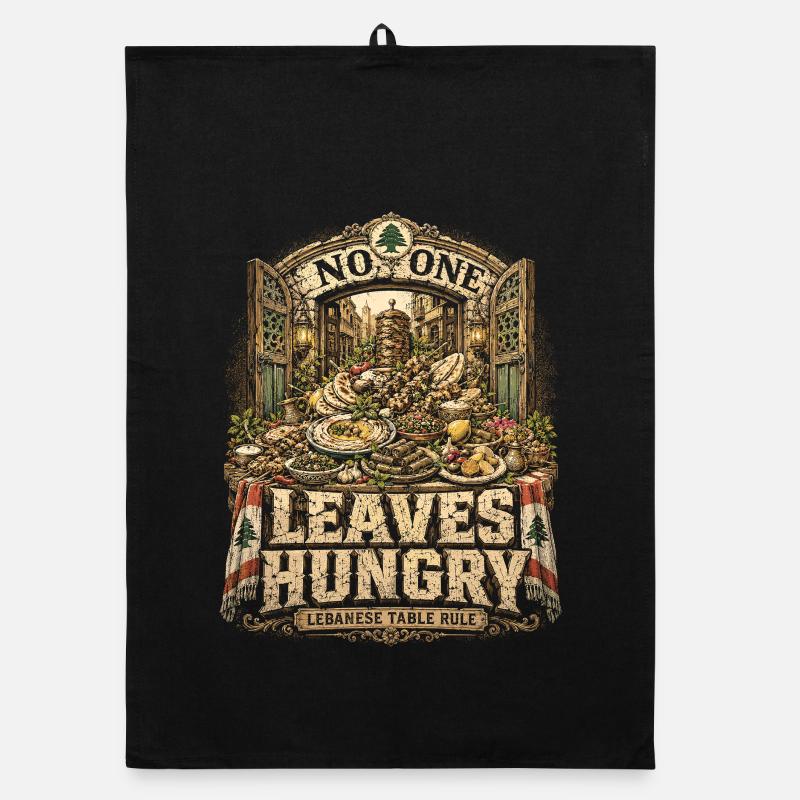 Libanon Libanese No One Leaves Hungry Organic Geschirrtuch