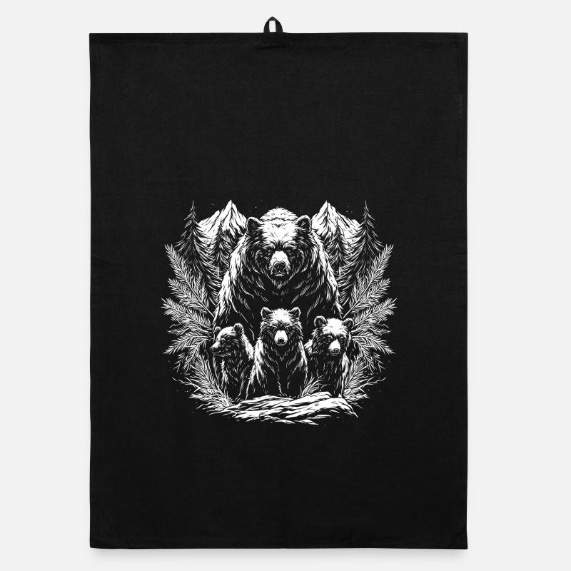 Father Protector Bear Silhouette Gift Organic dish towel