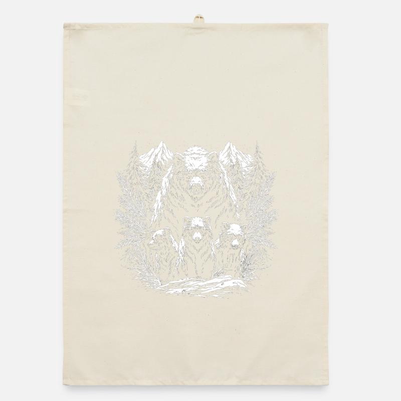 Father Protector Bear Silhouette Gift Organic dish towel