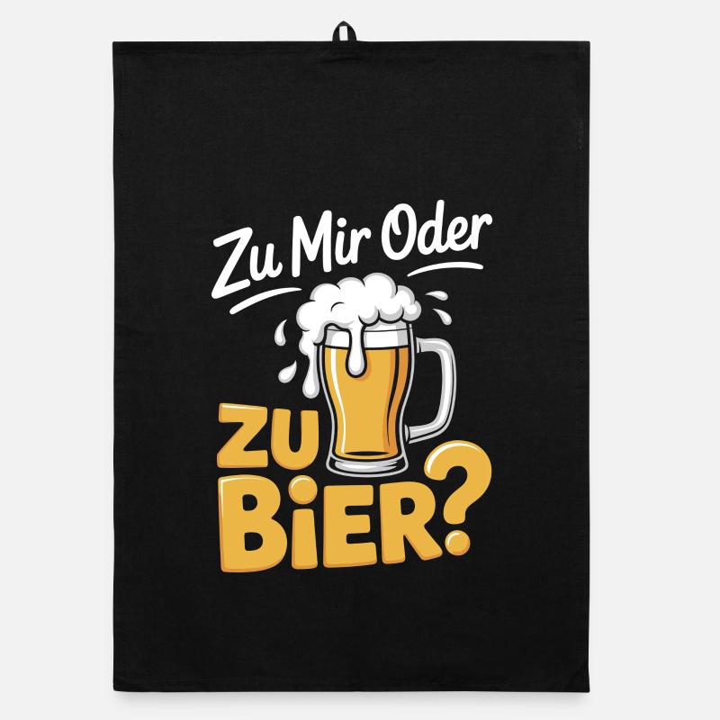 Bier Zu Mir Oder Zu Bier Flirt Single Party Malle Organic Geschirrtuch