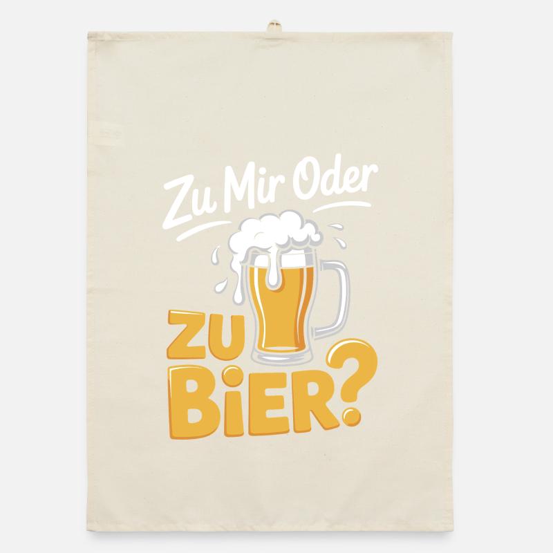Bier Zu Mir Oder Zu Bier Flirt Single Party Malle Organic Geschirrtuch