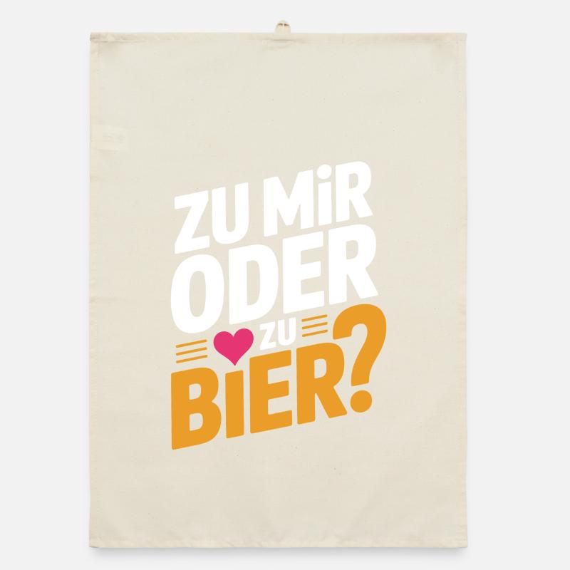Bier Zu Mir Oder Zu Bier Flirt Single Party Malle Organic Geschirrtuch