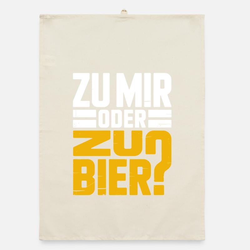 Bier Zu Mir Oder Zu Bier Flirt Single Party Malle Organic Geschirrtuch