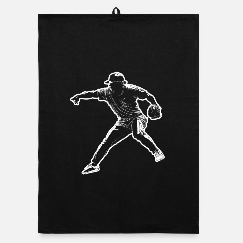 Baseball player Organic dish towel