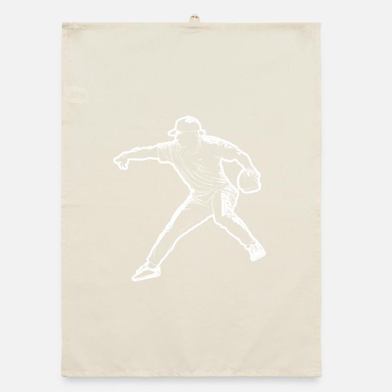 Baseball player Organic dish towel