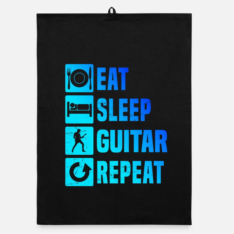 Geschenkidee für einen Guitar-Player mit E-Gitarre Organic Geschirrtuch