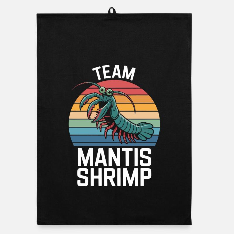 Team Mantis Shrimp Retro Rainbow Organic Geschirrtuch