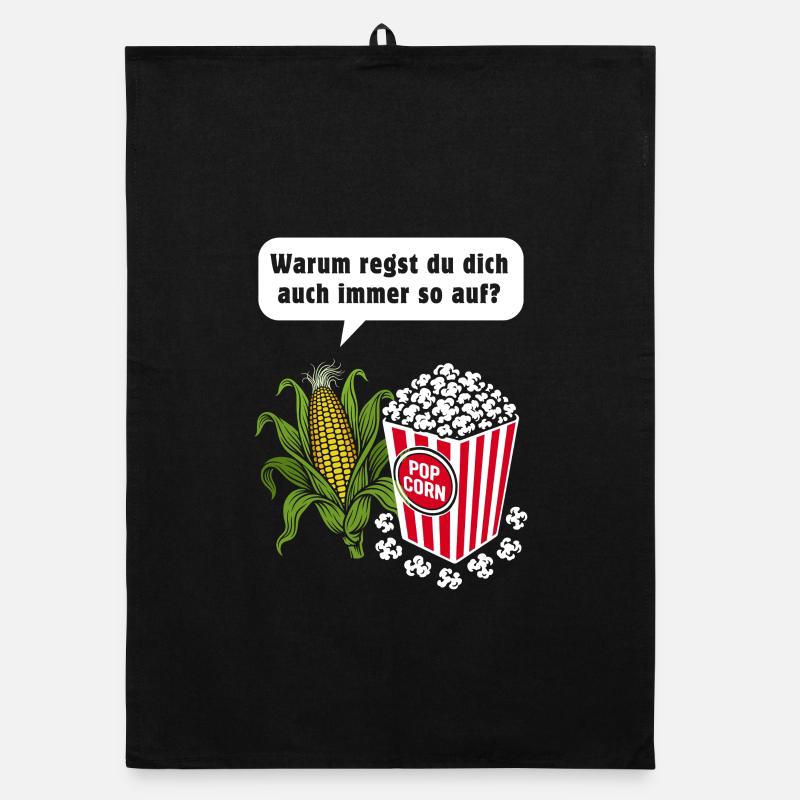Corn & Popcorn Pun Organic dish towel