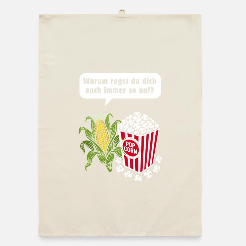Corn & Popcorn Pun Organic dish towel