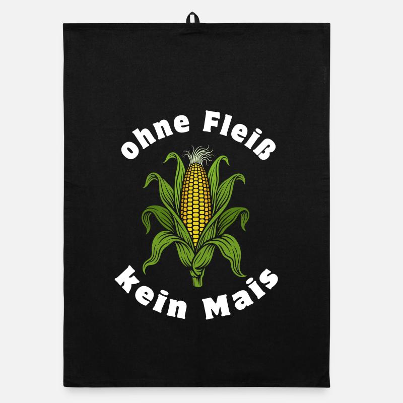 No corn without diligence | Corn on the cob with leaves Organic dish towel